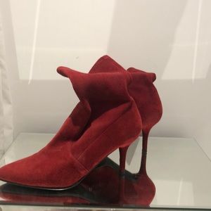 Sock boots red Stuart Weisman